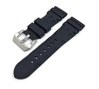 NBCNZCTSAS Sangle de silicone douce durable appropriée 2 4mm 26mm Noir de remplacement for de polices Sports Waterproof Watchband Band Bande Poignet Accessoires(1,24mm)