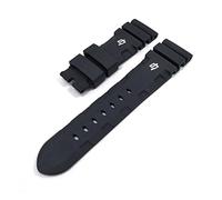 NBCNZCTSAS Sangle de silicone douce durable appropriée 2 4mm 26mm Noir de remplacement for de polices Sports Waterproof Watchband Band Bande Poignet Accessoires(2,24mm)