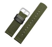 NBCNZCTSAS Sangle en toile de Nylon de 24mm, adaptée for Casio, for la série PROTREK GA2000 PRG-600 PRW-6600 PRG-650, accessoires de sport imperméables for hommes(Green silver buckle)