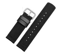 NBCNZCTSAS Sangle en toile de Nylon de 24mm, adaptée for Casio, for la série PROTREK GA2000 PRG-600 PRW-6600 PRG-650, accessoires de sport imperméables for hommes(Black silver buckle)