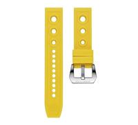 NBCNZCTSAS Steeldive 20mm 22mm bracelet de montre remplacement Bracelets en caoutchouc souple bracelet de montre étanche en Silicone adapté for accessoires de montre universels(Yellow,22mm)