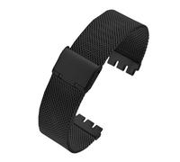 NBCNZCTSAS Style Fit for les bracelets de montre de ceinture en maille respirante Milan 17mm 19mm 20mm adaptés for Swatch en acier inoxydable Bracelet de montre en métal Bracelet accessoires(Schwarz,1