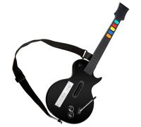 NBCP Manette de guitare sans fil pour Nintendo Wii - Compatible avec les jeux Guitar Hero et Rock Band 2 - Sangle réglable - Noir