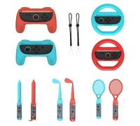 NBCP Switch 2 Kit d'accessoires de sport 18 en 1 - Ensemble de jeu avec volant, épées, raquettes pour bataille, course et jeu immersif