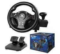 NBCP Volant à retour de force à 270° (avec pédales) pour PS4/PS3/PC/Xbox | Rotation à 270°, deux moteurs de vibration, pédale linéaire, levier de vitesses, 7 niveaux de réglage de la sensibilité