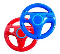 NBCP Volant de course pour Wii Mario Kart Volant pour Wii jeu télécommande 2 pack (couleur bleu et rouge)