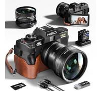 NBD Appareil photo numérique 4K 48 MP autofocus Vlogging avec zoom numérique 16 x 3,0 pouces rotation à 180 degrés, objectif grand angle et macro, carte mémoire 32 G (DPT)