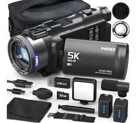 NBD Caméscope 5K 48MP F1.8 WiFi - Écran Orientable 270° & Zoom 16x - Youtube Vlogging Kit, Micro + 11 Filtres, 277g (Marron foncé)