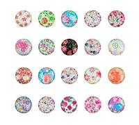 nbeads 1 Boîte de 200 Pcs Mixte 12 mm Fleur Ronde en Verre Cabochons Plat Dôme Camée pour La Confection de Bijoux
