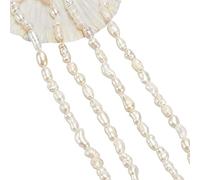 nbeads 1 Brin Environ 65 Mini Perles de Culture d'eau Douce Naturelles, 2.5~3.5 mm Perles d'eau Douce en Forme de Petit Riz Blanc pour Fabrication de Bijoux Artisanaux, Couleur de Coquillage