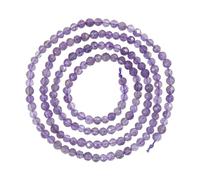 nbeads 1 Brins D'Environ 181 Pcs Perles D'Améthyste Naturelle, 2mm Perles de Pierre Rondes à Facettes Perles de Pierres Précieuses pour Bricolage Artisanat Collier Bracelet Fabrication de Bijoux