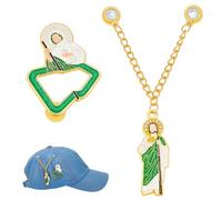 NBEADS 1 Paire D'Épingles à Chapeau Décorations de Chapeau Personnalisées Broches de Chapeau du Christ pour Casquettes de Baseball Badges pour Amoureux de la Mode Décoration de Revers Vert Doré