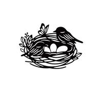 nbeads 1 Pc Décoration Murale Nid de Cactus, Sculpture Murale en Fer avec Vis Ornement D'Art en Métal Noir Papillon Oiseau Décoration Murale Suspendue Œuvre D'Art pour Intérieur Extérieur Maison