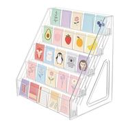 NBEADS 1 présentoir à Marque Pages, Présentoir Portable à 5 niveau et 25 compartiments pour Cartes Autocollants Cartes Postales Brochures et Autres Supports pour Événements Commerciaux. 33.3x24.2x36cm
