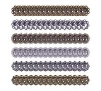 nbeads 1 Set / 90 Pcs Plateau en Alliage de Couleur Mélangée Paramètres Plateaux avec Cabochons de Verre pour La Fabrication de Bijoux, Taille Mixte