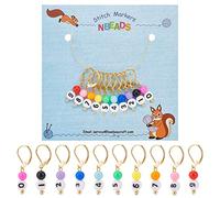 nbeads 10 Marqueurs de Points Amovibles, 0~9 numéro de Perles Acryliques au Crochet Marqueur de Point Breloques Marqueur de Point de Verrouillage pour Tricot Tissage Couture Quilting Bijoux