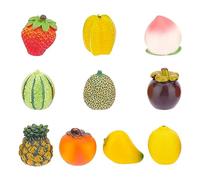 nbeads 10 Pcs 10 Styles Fruits Artificiels, Assortiment de Décoration D'Affichage de Fruits en Résine Faux Décor de Fruits pour Accessoire de Photographie de Fête, Décoration de Mariage