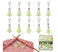 NBEADS 10 Pcs 10 Styles Marqueur de Points Crochet Fleur, Nombre Marqueur de Point Tricot en Acrylique Marqueur de Point de Verrouillage avec Fermoir Mousqueton pour ricot Tissage Quilting Bijoux