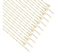 nbeads 10 Pcs Chaînes en Acier Inoxydable 304, 17.7 Pouces(45cm) Longs Chaînes de Bijouterie Dorées Chaînes de Câble à Maillons avec Fermoir Lobster pour la Fabrication de Bijoux