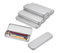 nbeads 10 Pcs étui à Crayons en Métal, Boîte à Stylos en Fer Blanc Vide Boîte de Rangement à Charnière pour Stylos Crayons Pinceaux et Petits Objets, 205x66x23mm