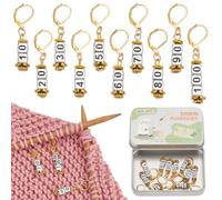 NBEADS 10 Pcs Marqueurs Point Crochet Numéro 10-100, Marqueur de Point de Tricot de Perles Acryliques Marqueur Point Verrouillage avec Fermoirs à Pince de Homard pour Tricot Couture Quilting Bijoux