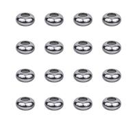 nbeads 10 Pcs Mini Perles Stopper, 7x3.5mm 304 Perles Anneau en Acier Inoxydable, en Caoutchouc À L'intérieur Perles de Glisseur pour La Fabrication de Bijoux, Hole: 1.6mm