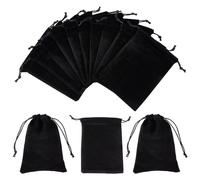 nbeads 10 Pcs Noir Velours Cordons Sacs Sachet en Velours Pochettes de Bijoux de Mariée Faveur Cadeau Bonbon de Noël (17.5 × 12cm)
