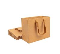 nbeads 10 Pcs Sac Cadeau en Papier, 22×18×10 cm Sac en Papier Kraft avec Poignée Pochette Cadeau Sac Cadeaux Mariage pour Anniversaire, Mariage, Tea Party et Célébrations, Burlywood