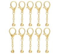 NBEADS 10 Pcs Transforme les Broches en Convertisseur de Porte Clés, Fermoirs Mousquetons en Alliage avec Chaînes en Fer pour la Création de Bijoux Pochettes de Présentation D'Épingles, Or