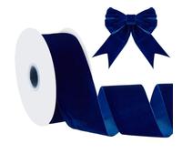 NBEADS 10 Yards Ruban de Velours Simple Face, 52mm Ruban Décoratif en Velours et Élasthanne Ruban de Satin Vintage pour la Fabrication de Nœuds L'Emballage de Cadeaux et les Fêtes, Bleu