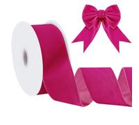 NBEADS 10 Yards Ruban de Velours Simple Face, 52mm Ruban Décoratif en Velours et Élasthanne Ruban de Satin Vintage pour la Fabrication de Nœuds L'Emballage de Cadeaux et les Fêtes, Violet Rouge