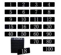 NBEADS 100 Pcs Autocollants Numérotés en Acrylique pour Casier Plaques Numérotées Autocollantes Noires avec le Chiffre 1-100 pour Casier Table Chambre Maison Bureau Rangement, 60.5x25mm