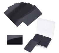NBEADS 100 Pcs Carte de Visite en Métal Aluminium, 8.6x5.4 cm, Gravée au Laser, Noir Blanc pour Cartes-Cadeaux de Bricolage de Client de Bureau