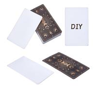 nbeads 100 Pcs Cartes de Tarot Vierges, 6.9×11.8cm Cartes de Tarot Débutant Oracle Vierges avec Motif au Dos avec Motif Feuille d'or Céleste, 6.9×11.8cm