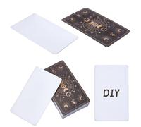nbeads 100 Pcs Cartes de Tarot Vierges, 6.9×11.8cm Cartes de Tarot Oracle Vierges avec Motif au Dos Cartes à Jouer Vierges avec Motif Feuille d'or Céleste