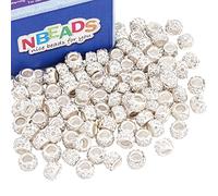 nbeads 100 pcs Clair Cristal en Argile Strass Perles Européennes 12 x 7 mm pour Bracelet Charms, Trou : 5 mm