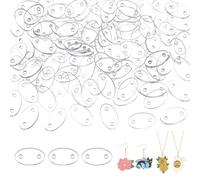 nbeads 100 Pcs Conversion boucles d'oreilles, Breloques Ovales en Forme D'Œil de Cheval pour Bracelet Collier Fabrication de Bijoux Artisanaux, Trou: 2mm