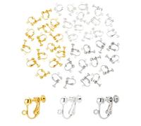 nbeads 100 Pcs Guimbarde de Couleurs Mélangées À Vis Dos Clip Boucles d'oreilles Converter avec Boucle Ouverte pour La Création de Boucles d'oreilles Non Percées
