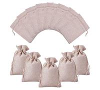 nbeads 100 Pcs Sacs en Jute, Sac Cadeau, Pochette Cadeau Sacs De Lin avec des Sacs Cadeaux Drawstring pour Fête Mariage Et Bricolage, Sac Cadeau Mariage, Noël Decoration, 13.5 × 9.5 cm