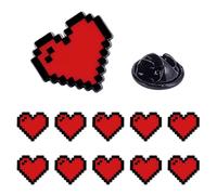 NBEADS 12 Pcs Épinglette en Émail en Forme de Cœur, 1.4x1.5cm Broches en Forme de Cœur Rouge Épingles de Saint Valentin pour Vestes Sacs à Dos Chapeaux Sacs et Autres Vêtements