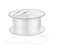 NBEADS 120 m Fil de Perles de Rocaille, Fil à Perles Ultra Fin de 0.15mm Fil à Coudre Invisible Tressé pour la Création de Bijoux Tissage de Perles Travail au Métier à Tisser Couture, Blanc