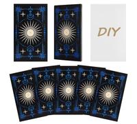 nbeads 120 Pcs Carte de Tarot Vierge Cartes Oracle à Écrire avec Dos Blanc Cartes de Tarot à Créer Soi Même pour Ateliers de Méditation Activités de Groupe Cadeaux, 12x7cm, Soleil et Étoile