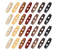 NBEADS 140 Pcs Bouton à Bascule en Corne de Bois, 2 Trou Bouton en Bois pour Manteau Boutons Bascule Couture Vetements Boutons en Bois D'Olivier pour Accessoires de Couture de Vêtements DIY, Trou: 5mm