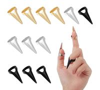 nbeads 15 Pcs 3 Couleurs Doigts Griffes, Anneaux de Bout D'Ongle de Doigt en Métal Anneaux de Griffe de Bout de Punk pour la Fête de Vacances d'art D'Ongle de Cosplay Halloween, Or Clair/Platine/Noir