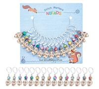 nbeads 15 Pcs Crâne Marqueurs Point Crochet, Tête de Mort et Perles Acryliques Colorées Marqueur Tricot Charms Marqueur Crochet Verrouillage Amovible pour Tricot Couture Quilting Bijoux Halloween