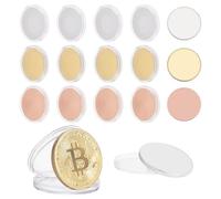 NBEADS 15 Pcs Monnaie Vierge en Laiton, 3 couleur avec Bord Fileté 4.5cm /1.77 pouces avec Boîte de Protection en Plastique Motif Gravable pour Anniversaire Voyage produits Commémorative