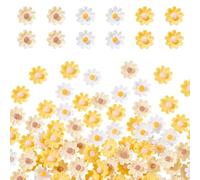 nbeads 150 Pcs 3 Styles Breloque Marguerite en Résine à Dos Plat, Mini Décorations en Résine Marguerites Breloques Cabochons pour Loisirs Créatifs Fêtes et Fabrication de Bijoux