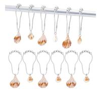 NBEADS 16 Pcs Crochet de Rideau de Douche en Forme de Coquillage, Anneaux de Rideau de Douche Décoratifs sur Le Thème de L'Océan Anneaux de Suspension pour Tringles de Douche Rideaux de Salle de Bain