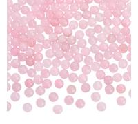 NBEADS 180 Pcs Perles Facettes Naturelles, 8mm Teint Naturel Blanc Jade Rondes Pierres Précieuses Perles Breloques pour Collier Bracelet Fabrication de Bijoux, Trou: 1mm