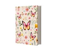 NBEADS 19.1x15.7cm Protège Livres Élastique en Tissu Extensible, Motif Papillon Réglable pour Manuels Scolaires Romans et Revues